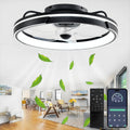 LED Deckenventilator mit Beleuchtung und Fernbedienung, Leise, 64W APP Dimmbare Deckenleuchte mit Ventilator, Umkehrbare 6-Speed Lampe mit Ventilator, 5 Lüfterflügel, Timer, (Schwarz)
