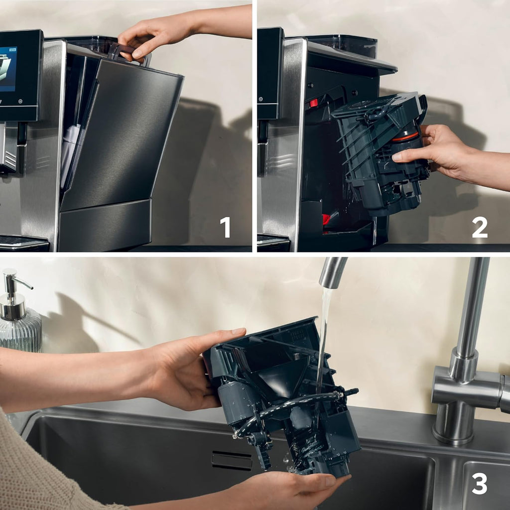 Siemens Kaffeevollautomat EQ900 plus TQ905DZ3, 36 internationale Kaffeespezialitäten, individueller Mahlgrad, App-Steuerung, großes Full-Touch-Display, Edelstahl