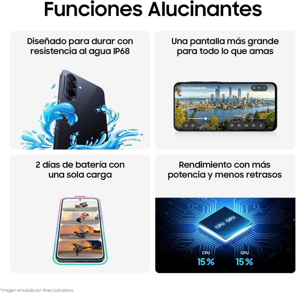 Samsung Galaxy A57 5G, 512GB, Móvil Fino con IA, 8GB, Gran Angular 50MP, Autonomía 2 Días, Batería 5000mAh, IP68, Garantía del Fabricante 3 Años + 1 Año Extra, Color Lila (Versión Española)