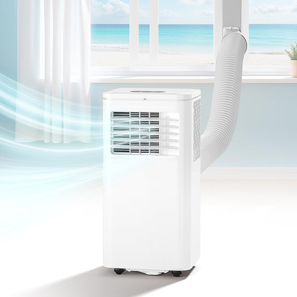 10000 BTU Tragbare Klimaanlage Kühlt 450 Sq.Ft, LifePlus Tragbare AC-Einheit mit 4 Modi, Fernbedienung, Fenster-Installationsset, 24H Timer, Leise Energieeffizient für Zimmer, Büros, Wohnungen