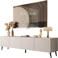 Lookway Moderner TV-Schrank in Kaschmir matt auf schrägen Onyx-Beinen – COLGANTE 200 cm (Beine: Schwarz)