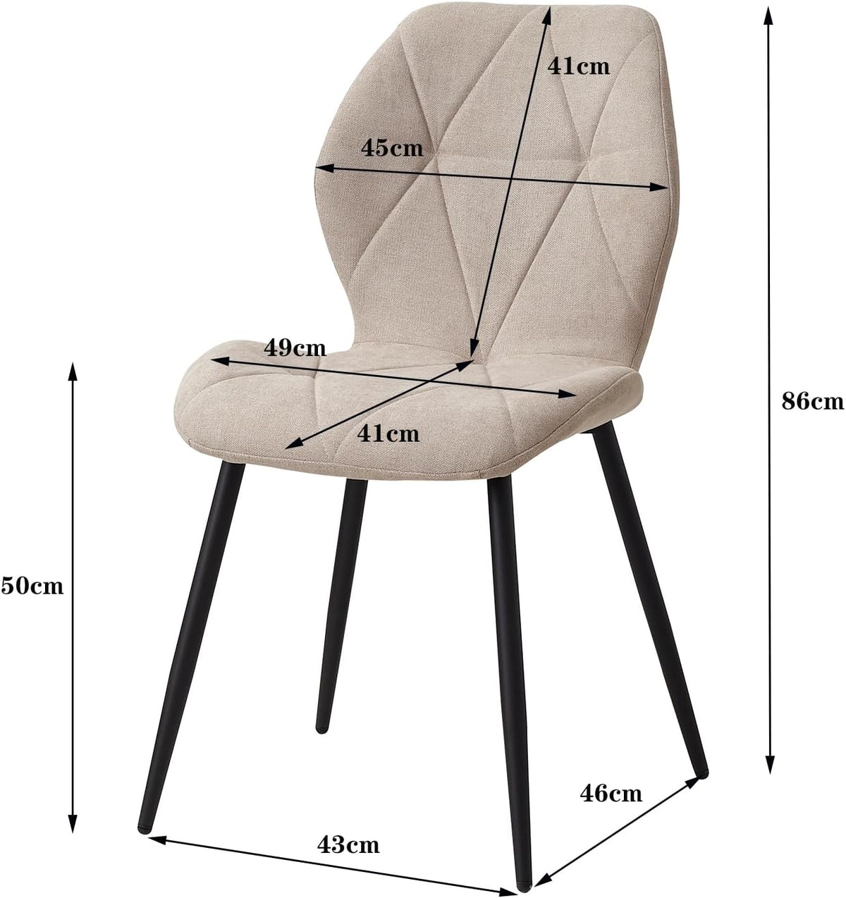 Essgruppe Set Tisch und Stühle, 100cm Runder Esstisch und 4 Leinen-Esszimmerstühle, 4 Stühle & Tisch für Küche, Esszimmer und Wohnzimmer (Khaki-LX, 100 * 100 * 76.5cm (Helle Holzfarbe))