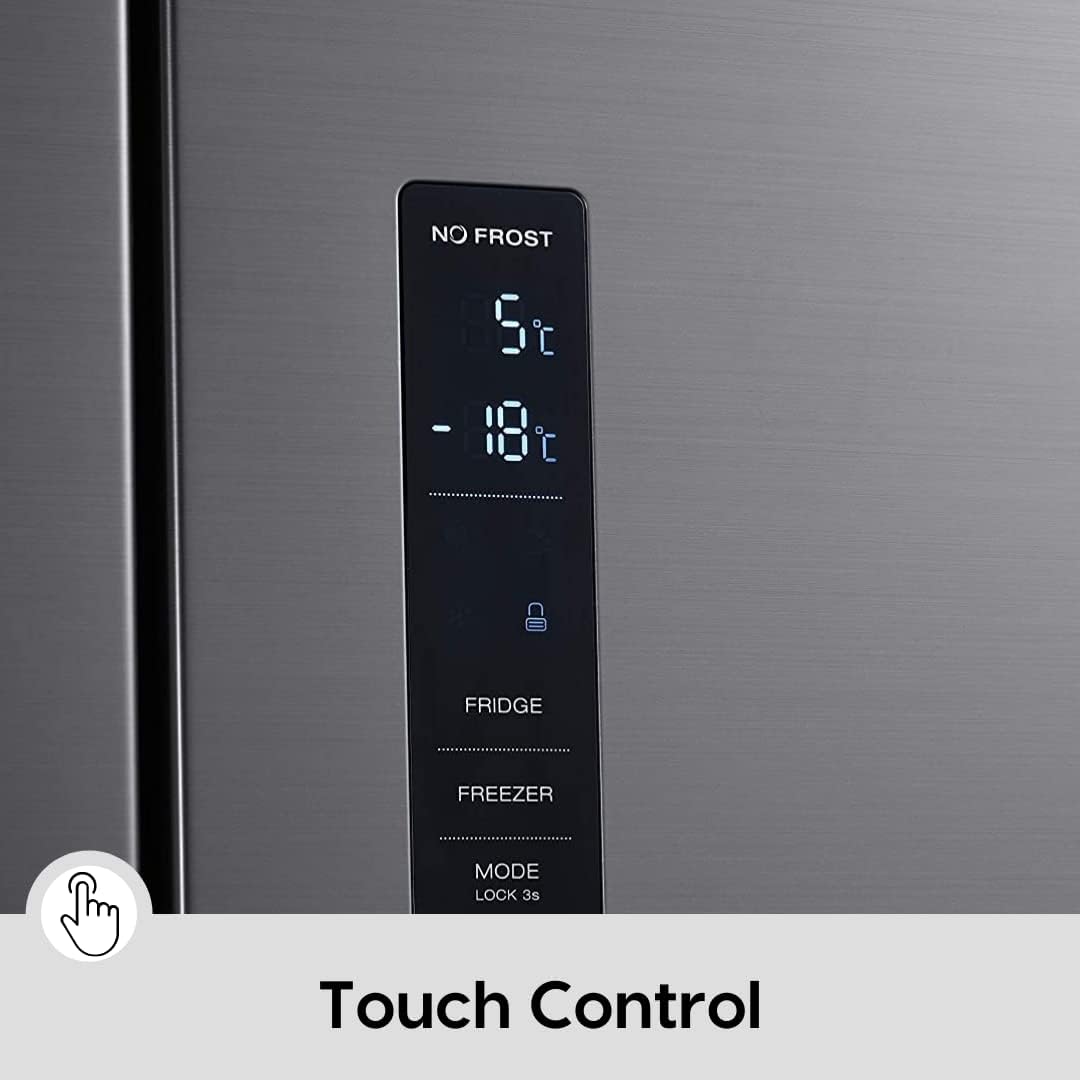 WOLKENSTEIN FD351.4A++NF IX Stand French Door Kühl-Gefrierkombination | NoFrost | Touch Control | 4**** Gefrierfach | Inox Design | Kühlteil 191L | Gefrierteil 129L