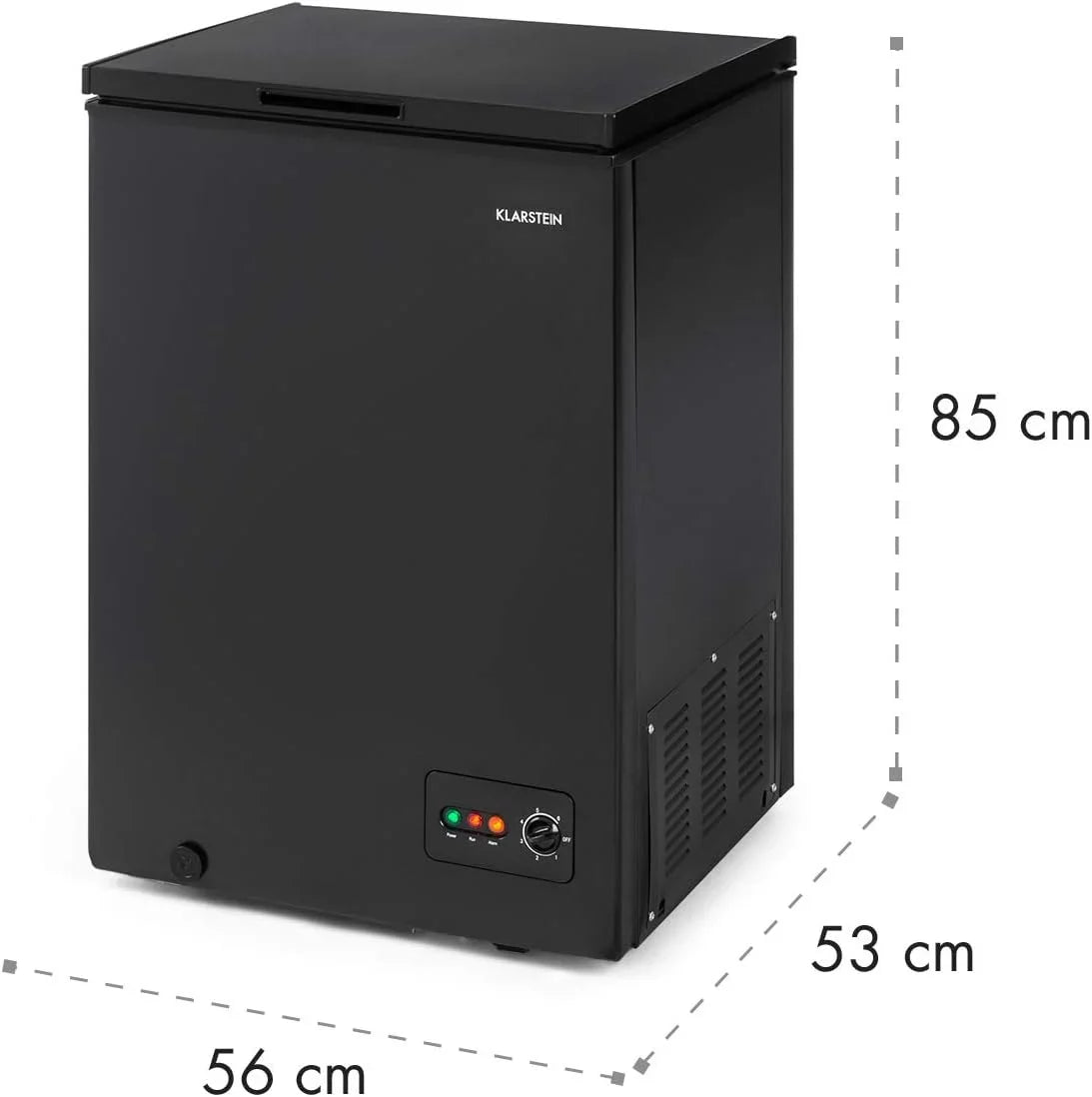 Klarstein Arcon Congelador Pequeño Vertical Portatil, Mini Congelador Silencioso Casa y Oficina, Congeladores Capacidad 99 l. con Cesta, Arcón Freezer con Ruedas de Bajo Consumo para Alimentos