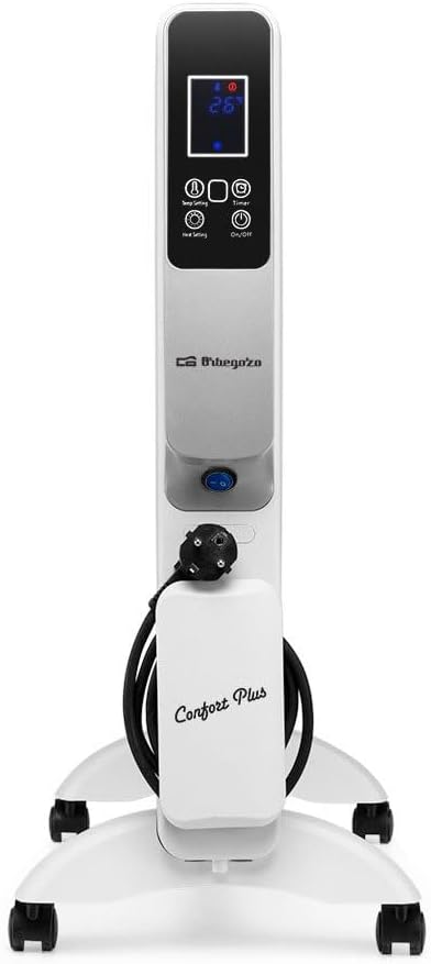 Orbegozo RMW 1500, Glimmer-Heizkörper, 1500 W, WLAN, Weiß, Timer 12 Stunden, 2 Leistungsstufen, tragbar