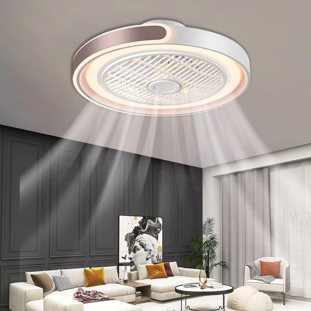 ASJK Deckenlampe mit Ventilator, 72 W, 7200 lm Leise Moderne Led Mit Fernbedienung Timer Ventilator Deckenleuchte Ventilatorlicht Für Wohnzimmer Schlafzimmer, Kaffee