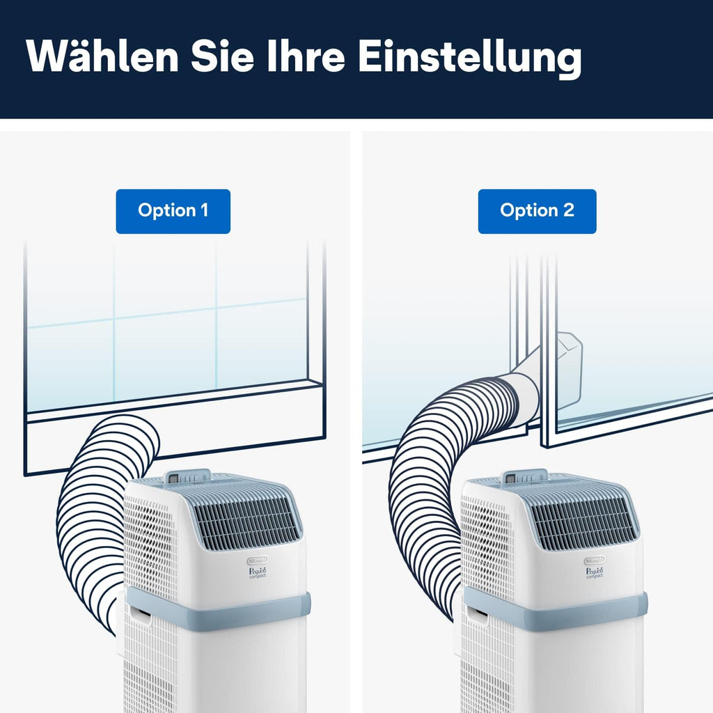 De'Longhi Pinguino PAC EM82, Mobile Klimaanlage für Räume bis zu 80 m³, 9.400 BTU, 2,4 kW, 63 dB, Entfeuchtungsfunktion, Energieklasse A, 24h-Timer, Weiß