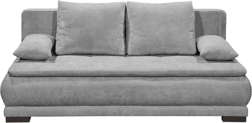 Liam Schlafsofa in grau – Modernes Design mit Bonell-Federkern, Bettkasten & Schlaffunktion für höchsten Komfort im Wohn- und Gästebereich