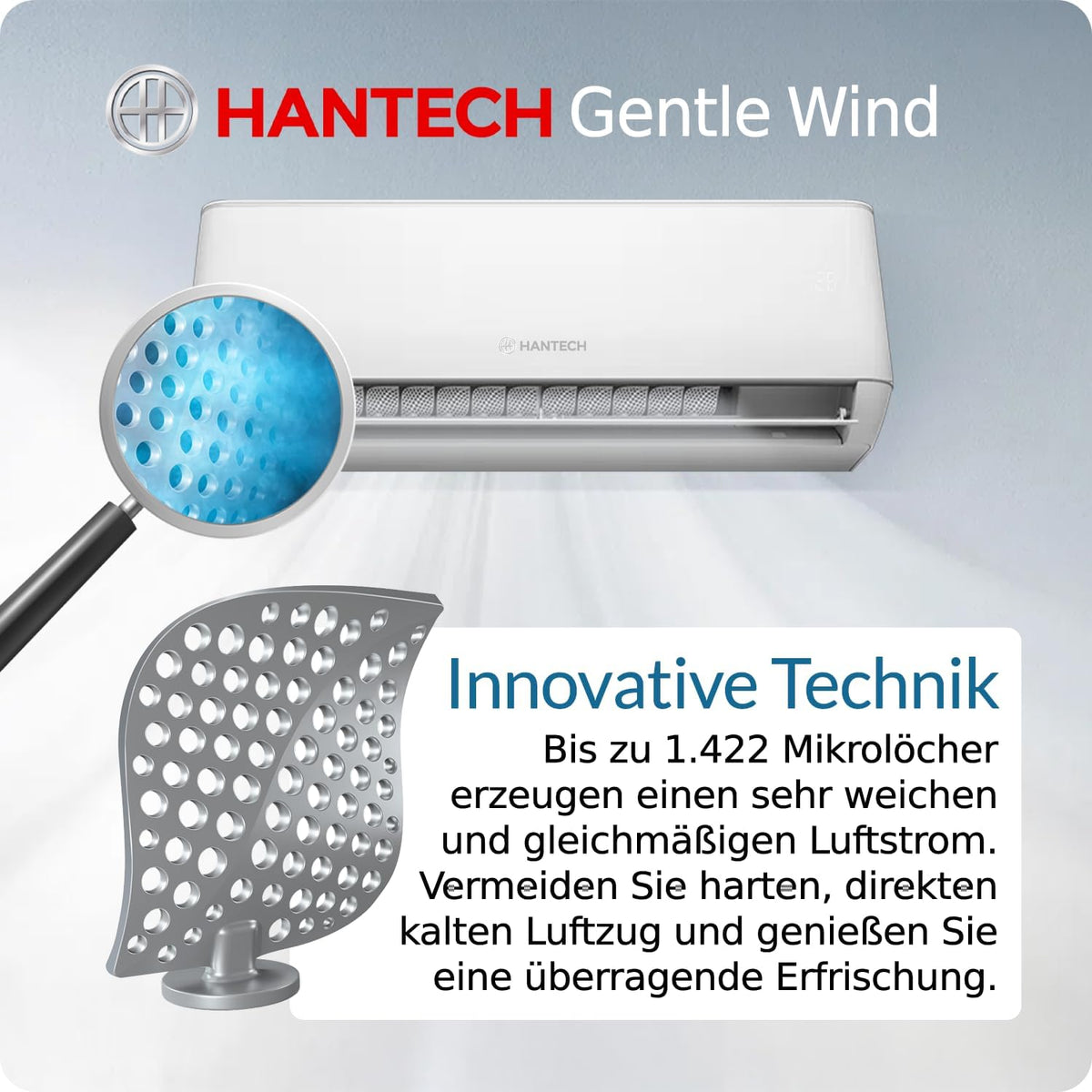 HANTECH Multisplit Klimaanlage 18000 BTU H-PRO mit 2x9000 BTU Inneneinheit WIFI