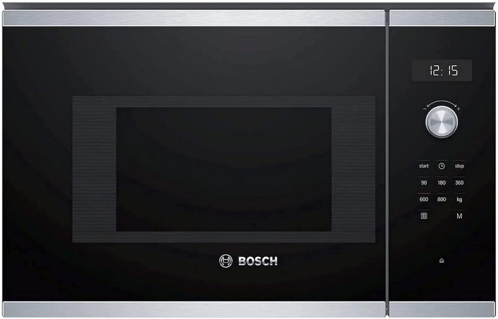 BFL524MS0 Serie 6 Einbau-Mikrowelle, 38 x 60 cm, 800 W, Drehteller 25,5cm, Türanschlag Links, AutoPilot 7 7 Automatikprogramme, Reinigungsunterstützung, LED-Touchdisplay, Edelstahl