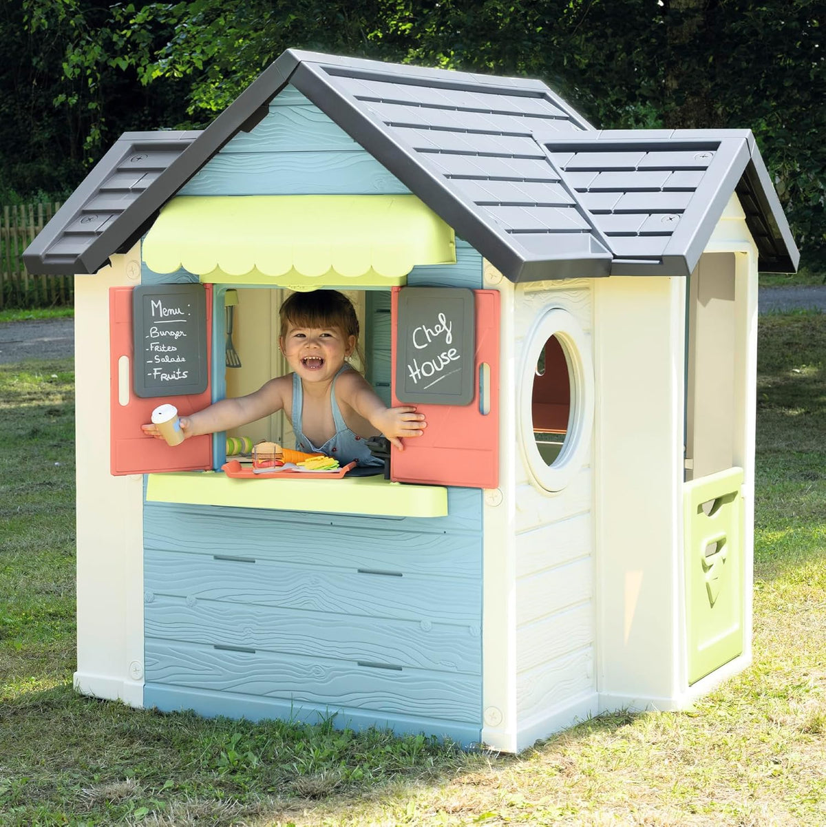 Smoby Life Garden House - Casa de Jardín Infantil de jardinería- Incluye Jardinera, Comedero para Pájaros, Herramientas y Accesorios - Protección UV - Material Reciclado - más de 2 años (7600810408)