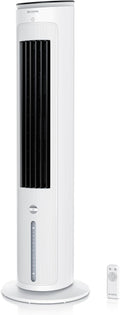 Brandson - Turmventilator mit Wasserkühlung - Preisträger 2025 - Verdunstungskühler - Luftkühler - Ventilator - mobile Klimaanlage ohne Abluftschlauch - 5 in 1 - leise - 4,6 L Wassertank - weiß