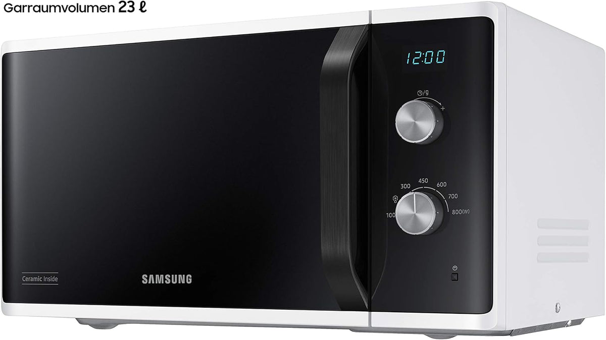 MW3500 Mikrowelle MS23K3614AW/EG / 800 W / 23 L Garraum / 48, 9 cm Breite / Kratzfester Keramik-Emaille-Innenraum / 6 Leistungsstufen / Weiß