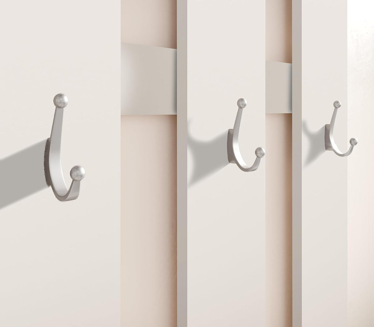 Vera Garderobe mit Spiegel weiß matt - Kompaktgarderobe, Dielenschrank, Flurschrank - 100 x 190 x 26 cm (B/H/T)
