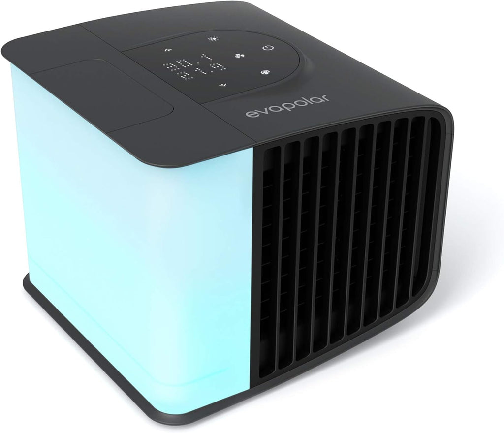Kühlventilator für Schreibtisch – Tragbare Klimaanlagen – Kleiner Eisventilator für Zelt – Mini-Sumpfkühler – Verdunstungsluftkühler, Evasmart Weiß