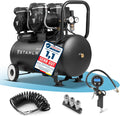 STAHLWERK Kompressor 50 L Tank (ST-510 Pro) - Vollausstattung mit Zubehör - ölfrei  und  leise, 10 bar, Druckluftkompressor mit Brushless-Motoren, 3,94 PS, 2,9 kW, 500 l/min, Silent-/Flüsterkompressor