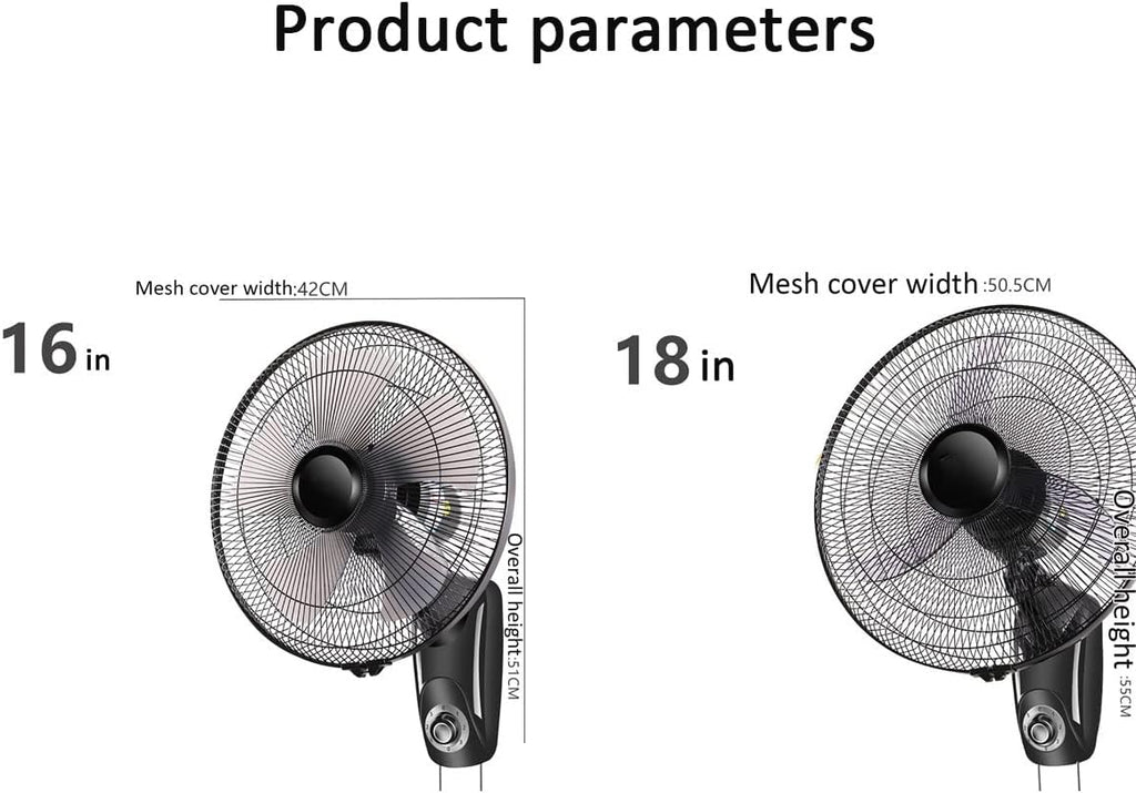 Verstellbarer, Oszillierender Industrie-Wandventilator, 5 Flügel, 3 Geschwindigkeitsstufen, Hohe Luftgeschwindigkeit, Schwarz, Robust, Für Den Außenbereich, Gewerbe Und Privat