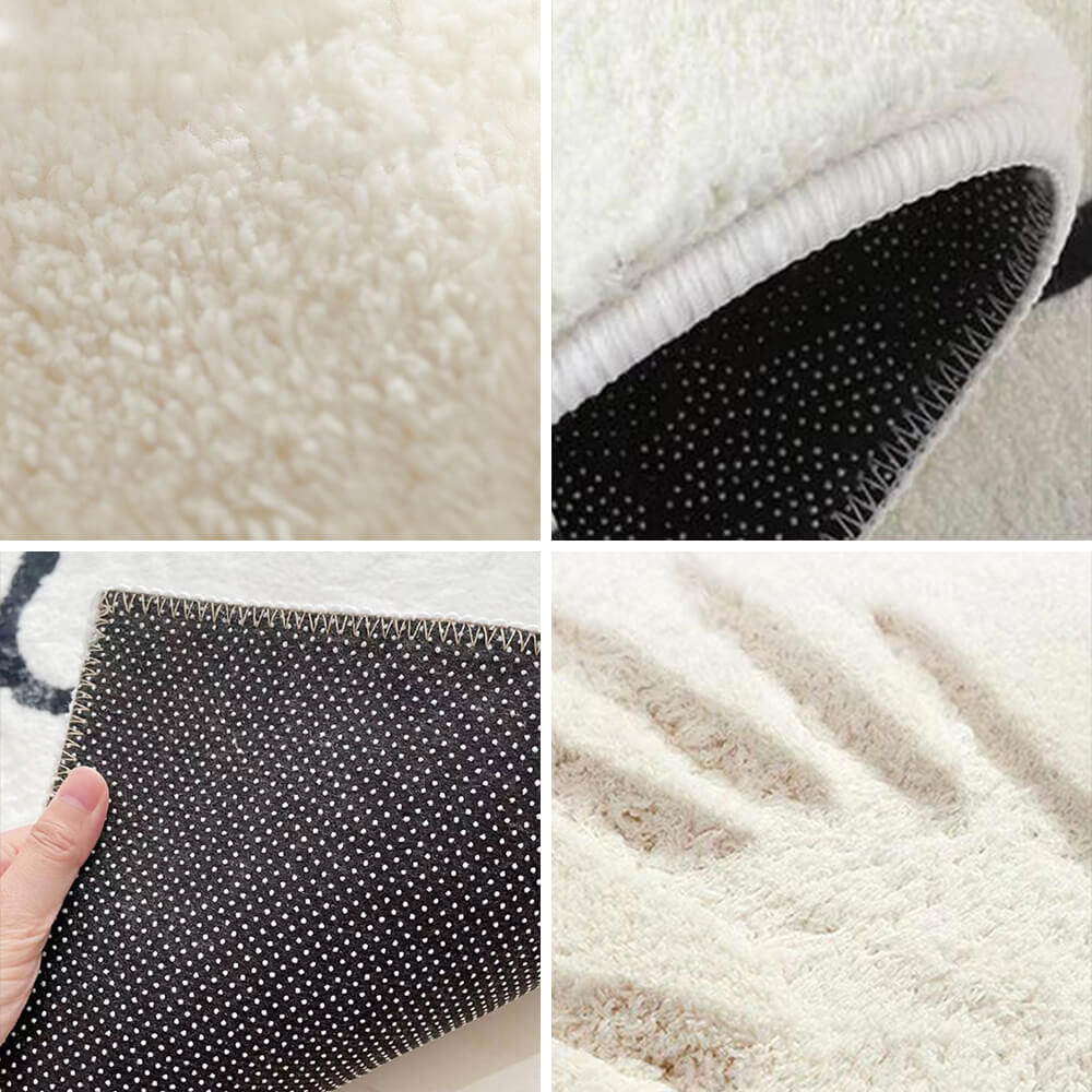 Karnz | Faux Cashmere Schachbrett Gemütlicher Nachttisch Teppich Unregelmäßige Form Teppich