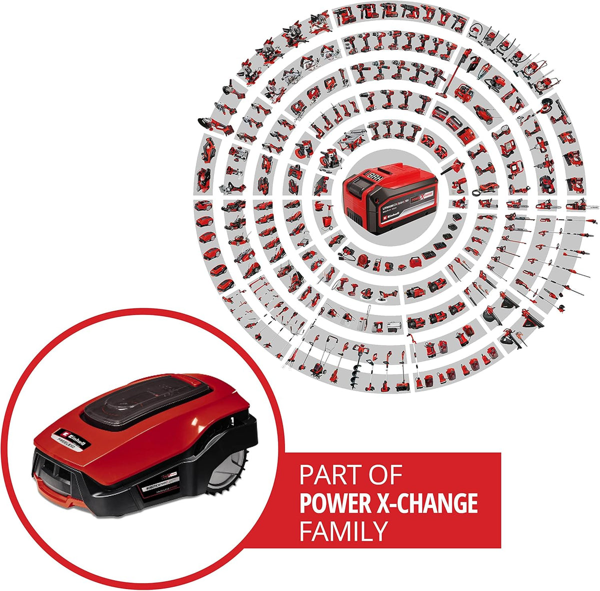 Einhell Mähroboter FREELEXO 1200 LCD BT Power X-Change (Li-Ion, 18 V, Multizonenmäher, Bluetooth App, 18 cm Schnittbreite, inkl. 5,2 Ah Akku, 4 Klemmen, Garage)