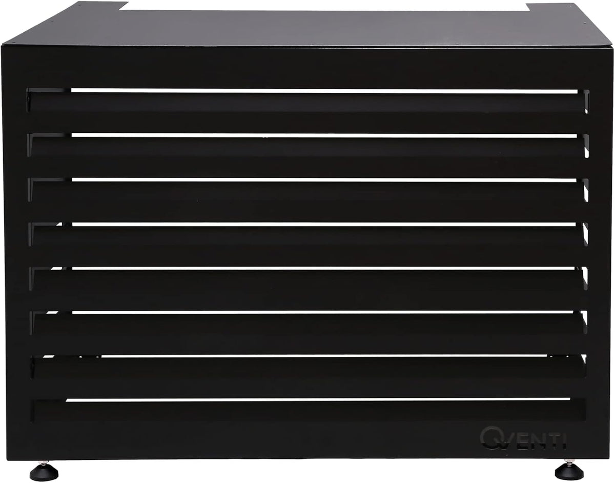 Qventi Abdeckung für Klimaanlage - Anthrazit/Grau - Aluminium - Schutzgitter - Verkleidung - Einfache Montage - Größe S - Außenmaße (LxBxH): 100 x 50 x 75 cm