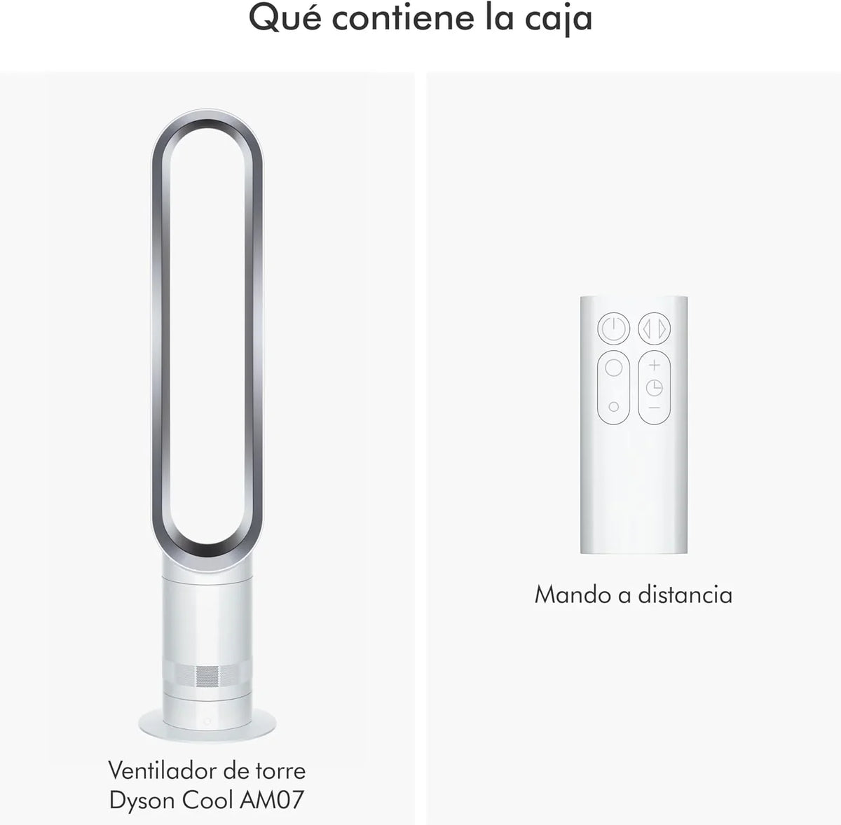Cool™ Ventilador de torre (AM07) Air Multiplier™, ventilador sin aspas potente con tecnología Air Multiplier™ (Blanco/Plata)