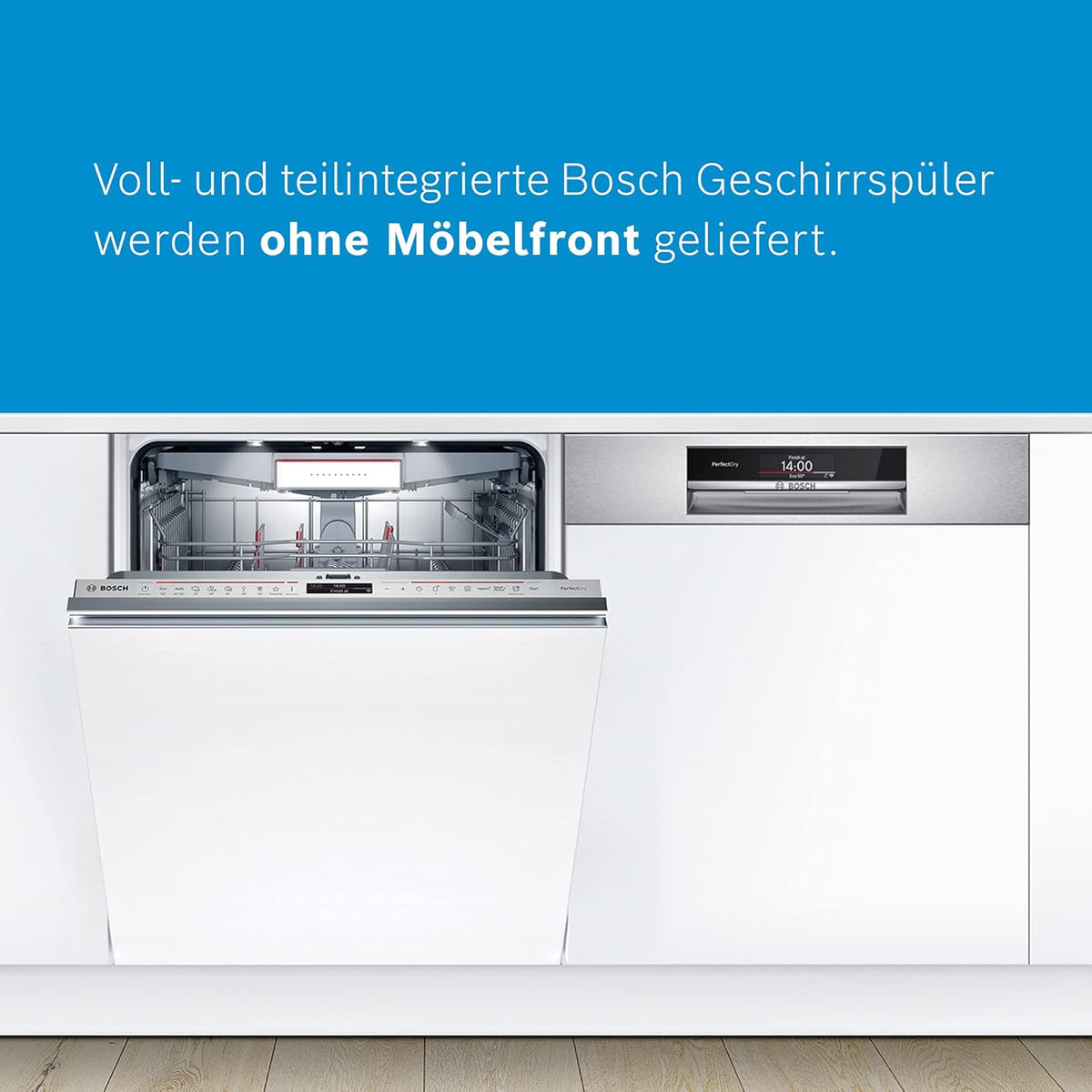 Bosch SMU4HCW48E Serie 4 Smarter Geschirrspüler Unterbau, 60 cm breit, Besteckschublade, Made in Germany, Silence Programm besonders leise, Extra Trocknen auf Knopfdruck