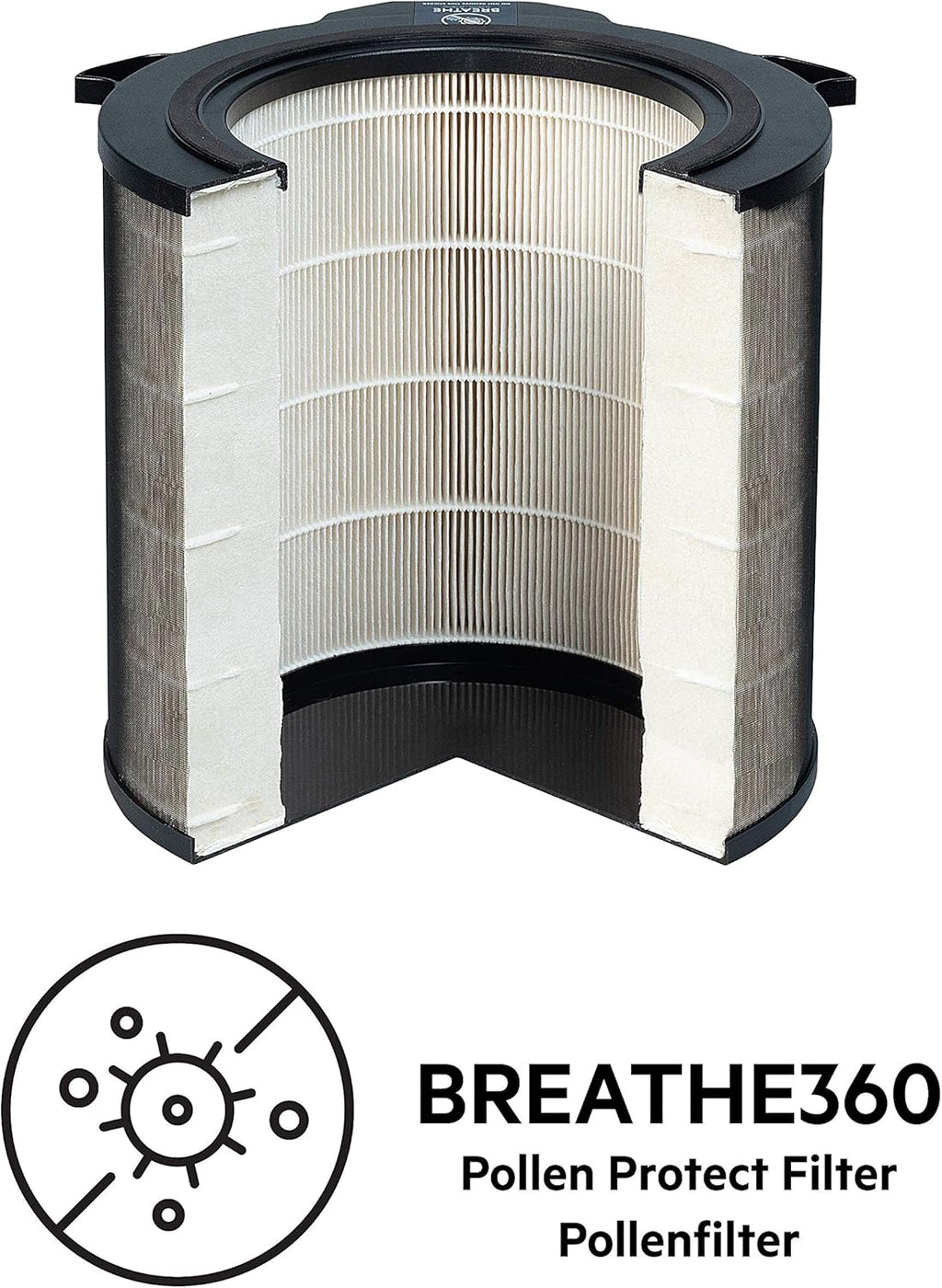 AEG AFDBTH6 Filter BREATHE360 (Passend für AX91-604DG & AX91-604GY Luftreiniger, reduziert 99% der Pollen und 99,9% der Bakterien, reine Luft, optimale Filtration, lange Lebensdauer, grau)