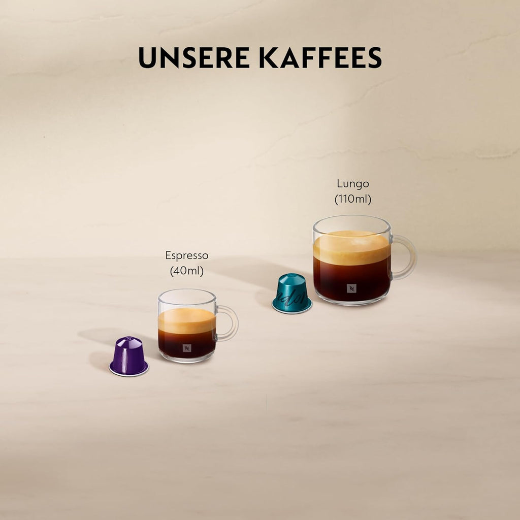 Krups Nespresso Pixie Redesign Kaffeekapselmaschine, 1260 W, 0,7-L-Wassertank, Espresso oder Lungo, energiesparend, recycelbare Kapseln, inkl. Willkommensset, Titan, XN306T10