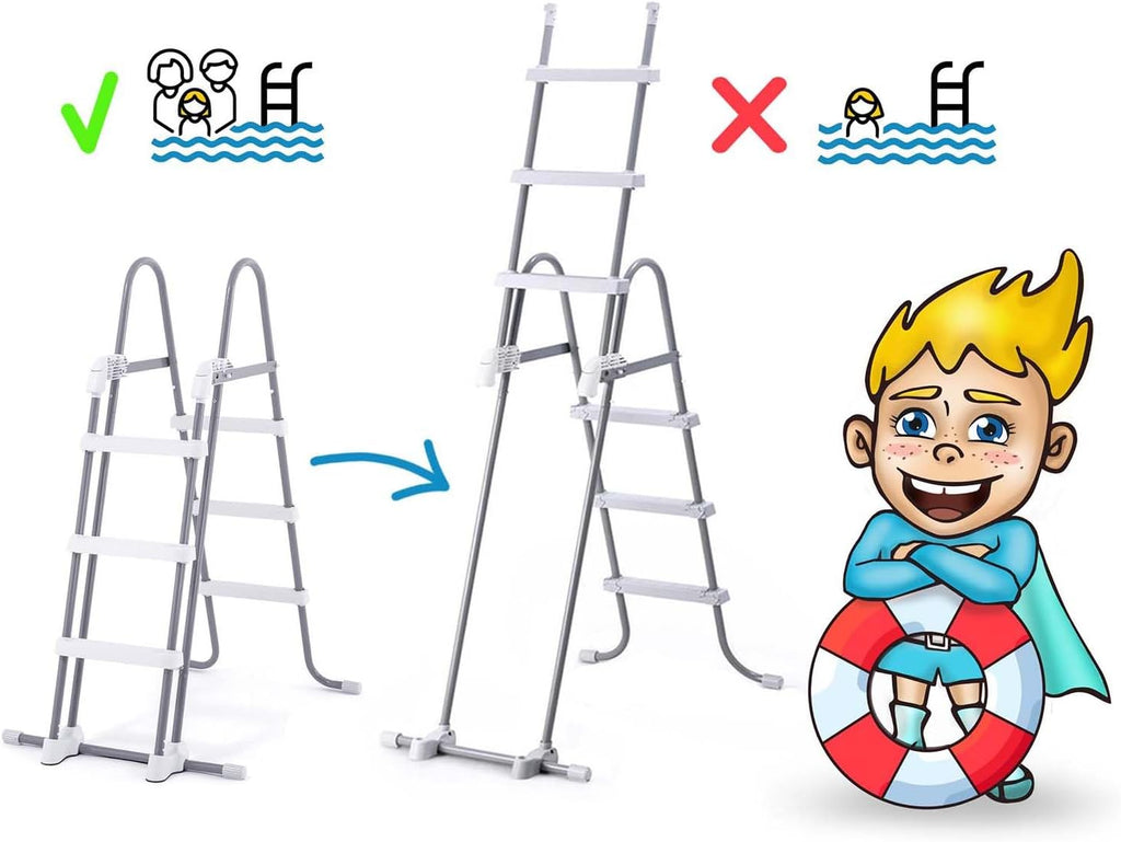 INTEX "PrismFrame" Pool rechteckig Aufstellpool Komplettset (400 x 200 x 100 cm) inkl. 12V Filterpumpe & Sicherheitsleiter Familienpool Swimmingpool Volumen ca 6.836l, blau (26788GN)