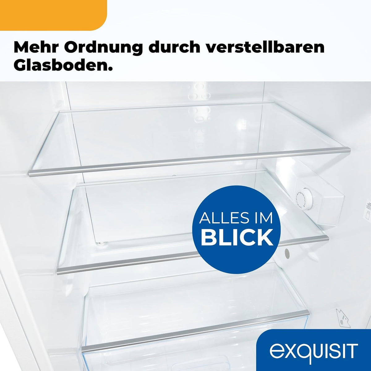 Exquisit Kühlschrank ohne Gefrierfach, 133 Liter, Vollraumkühlschrank freistehend, Türanschlag Wechselbar, KS516-V-H-010E weiss