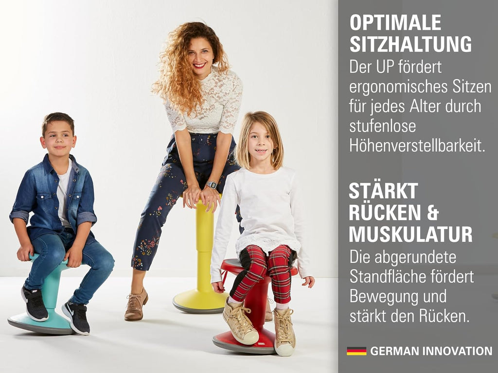 Interstuhl UPis1 - ergonomischer Sitzhocker mit Schwingeffekt - höhenverstellbar - Hocker mit rutschhemmender Standfläche & Kippschutz - Bürohocker (Lachsorange, UP Junior)