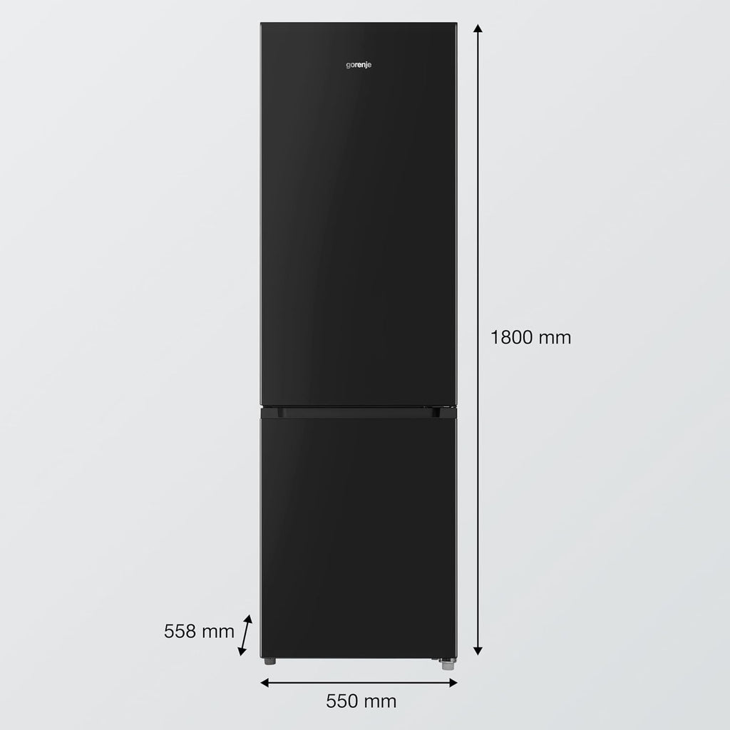 Gorenje RK418DPB4I Kühl-Gefrierkombination, 180cm Höhe, 268 Liter(197L plus 71L), CrispZone, Inverter-Kompressor, LED Licht, Türanschlag wechselbar, BxHxT: 55 × 180 × 55,8 cm, Schwarz