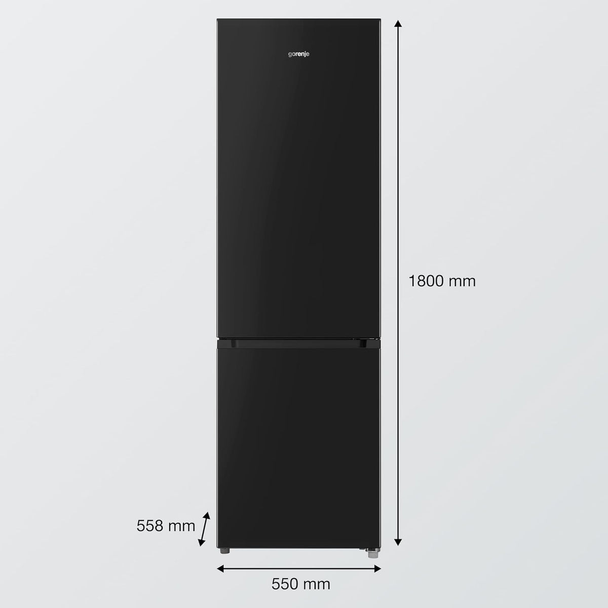 Gorenje RK418DPB4I Kühl-Gefrierkombination, 180cm Höhe, 268 Liter(197L plus 71L), CrispZone, Inverter-Kompressor, LED Licht, Türanschlag wechselbar, BxHxT: 55 × 180 × 55,8 cm, Schwarz