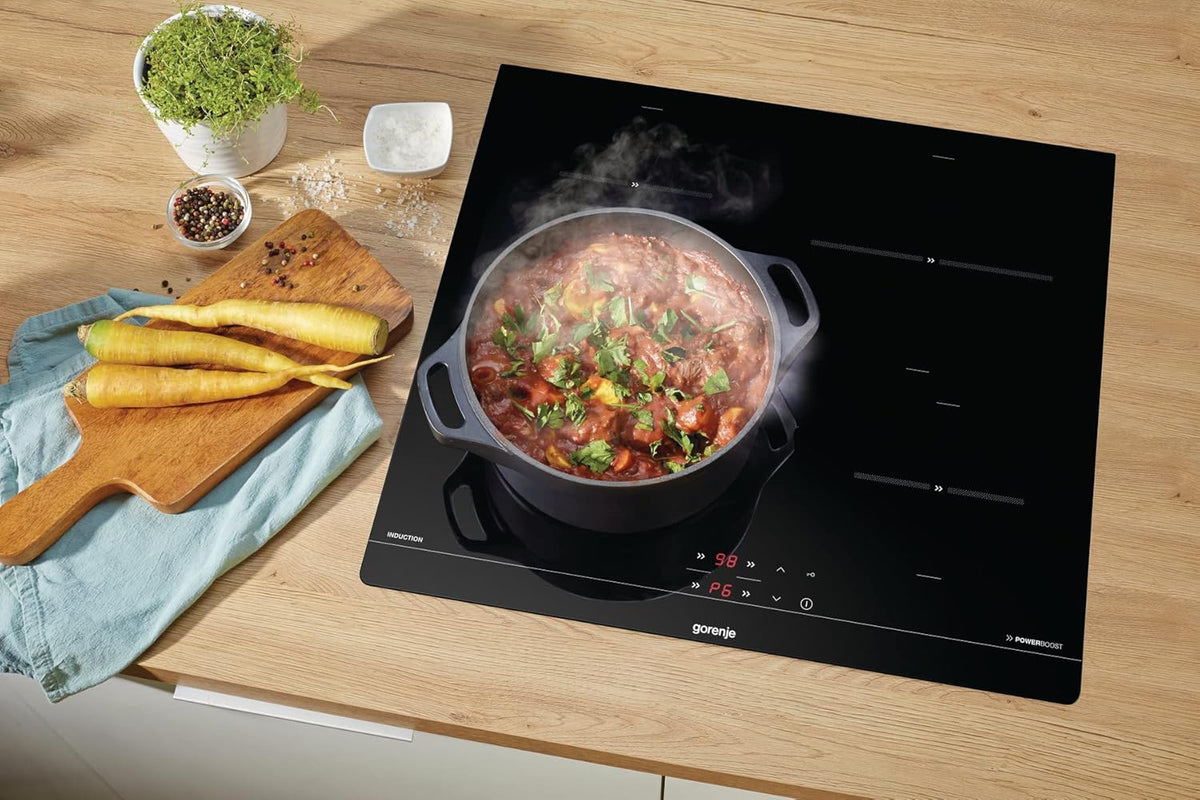Gorenje GI6401BCE Induktions-Kochfeld / 60 cm/TouchControl/PowerBoost/Timer/ChildLock/Restwärmeanzeige/Schwarz