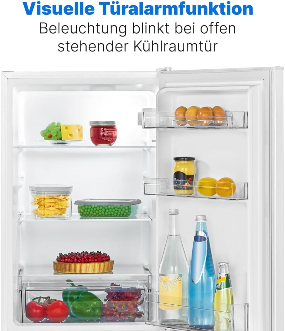 Bomann® Kühlschrank mit Gefrierfach 143cm hoch | Kühl Gefrierkombination 173L mit 3 Ablagen & 3 Schubladen | Türanschlag wechselbar | leise Kühlgefrierkombi 40db | Kühlschrank | KG 7331 weiß