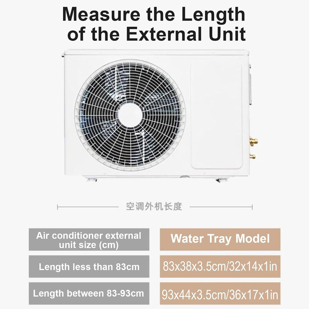 Edelstahl-Klimaanlagen-Ablaufwanne, Monoblock-Kondensatwanne für effiziente Wassersammlung, 93 x 44 x 3,5 cm, starkes Design