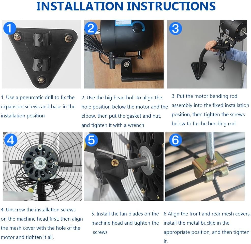 Wandventilator, Hochleistungs-Oszillationsventilator, Wasserdicht, Für Den Außenbereich, Geeignet Für Industrie, Gewerbe Und Privat – Einfarbig – 500 Mm, Einfarbig – 750 Mm, Einfarbig – 750 Mm