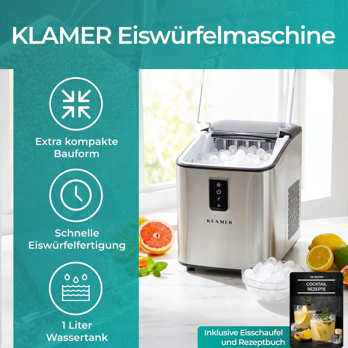 Eiswürfelmaschine 1L