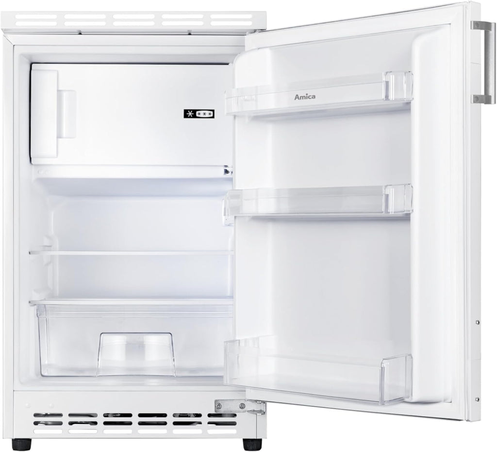 Amica Unterbau Kühlschrank dekorfähig für 815 cm Nische elektronische Steuerung Inverter Kompressor LED Beleuchtung Tür-Offen-Alarm, 82 liters