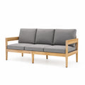 3-Sitzer Sofa aus Teakholz Grau 200cm