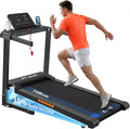 Laufband Klappbar für Zuhause mit 15%-18% Automatische Steigung, 3-4,5 PS Motor, Leise & Kompakt, 13-18" Zoll Breit LED Anzeige & 12 Programme, 14-16 km/h Elektrisches Fitness Laufband