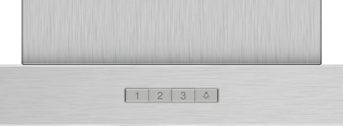 Bosch - Campana Extractora Decorativa de Pared, 90 cm, Serie 2, Control Mecánico, Iluminación LED, Acero Inoxidable, DWB96BC50