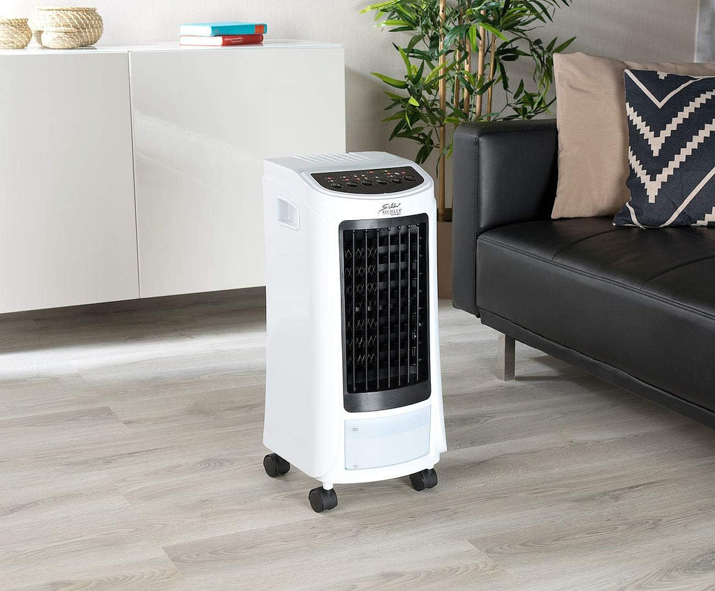 Sichler Haushaltsgeräte Kühl und Heizgerät: 4in1-Luftkühler, befeuchter, Ionisator, Heizgerät, 4l, 1800W, 240ml/h (Heiz und Kühlgerät, Klimagerät Kühlen, Klima)