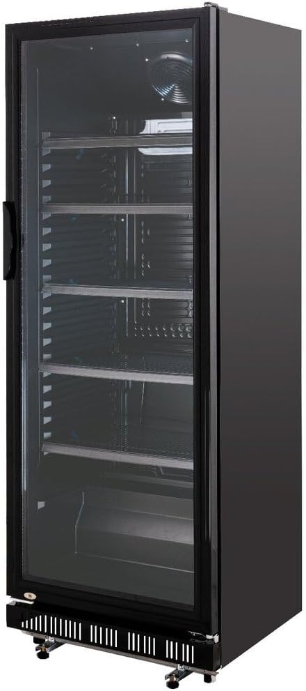 GastroHero Getränkekühlschrank GK-360BB 360 L Flaschenkühlschrank mit Glastür  und  LED abschließbar Bierkühlschrank Kühlschrank für Gastronomie