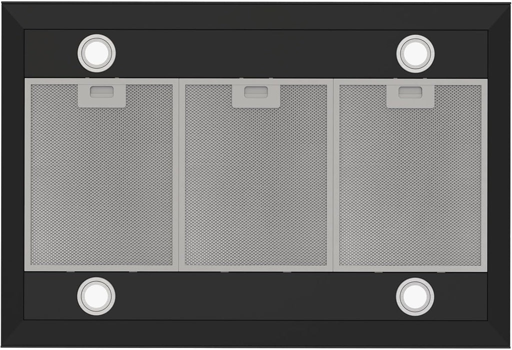 Respekta Cara Inselhaube/Dunstanzugshaube in Schwarz-Matt mit Glasfront/Haube 90 cm / 9 Leistungsstufen/Touch Control / CH44199GISS-20 / A+