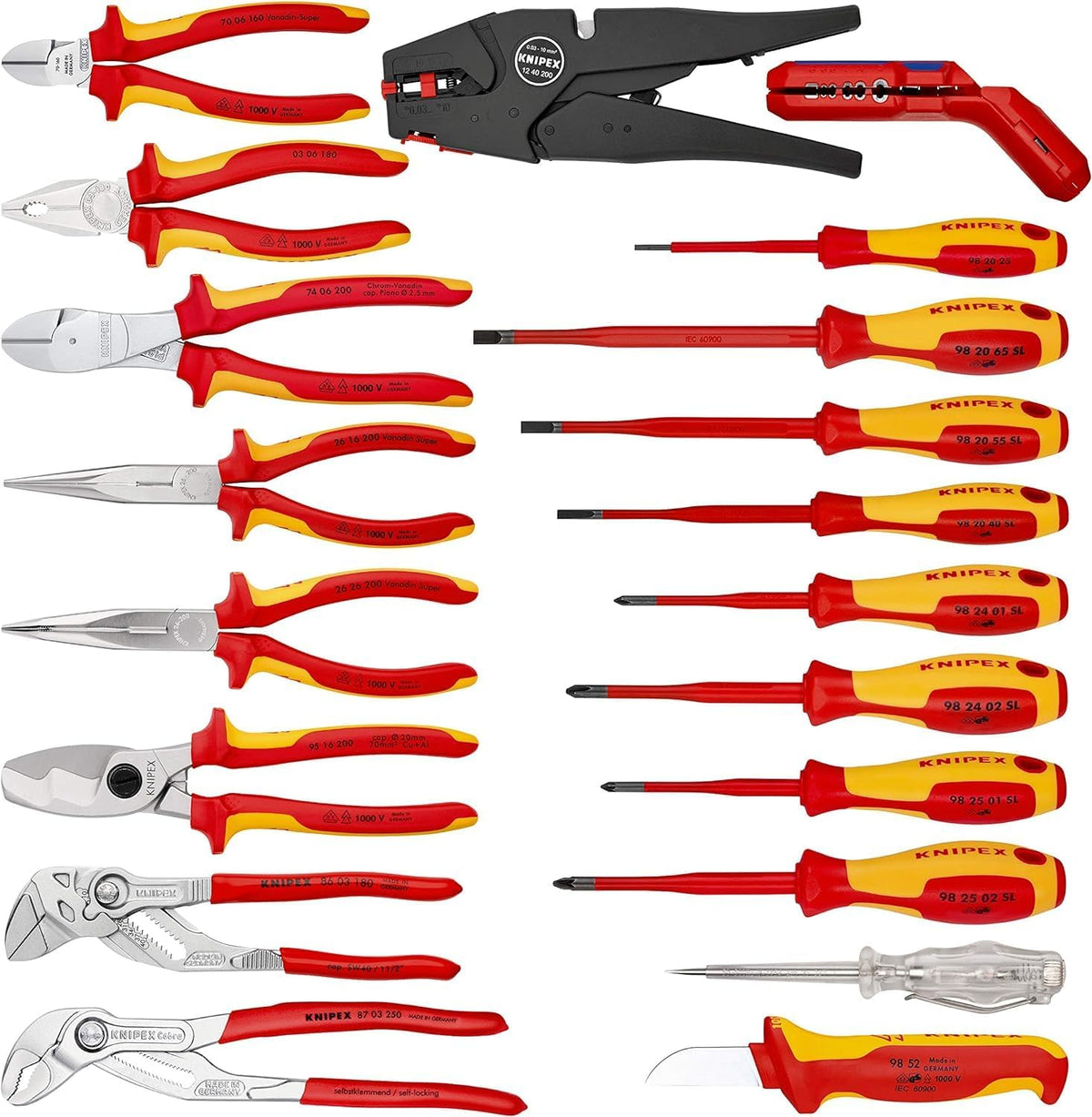 KNIPEX Werkzeugkoffer "Vision24" Elektro, 20-teilig, 21 Steckmöglichkeiten, 24 l Volumen, 480 x 380 x 180 mm, Werkzeugset, Toolbox, 00 21 20