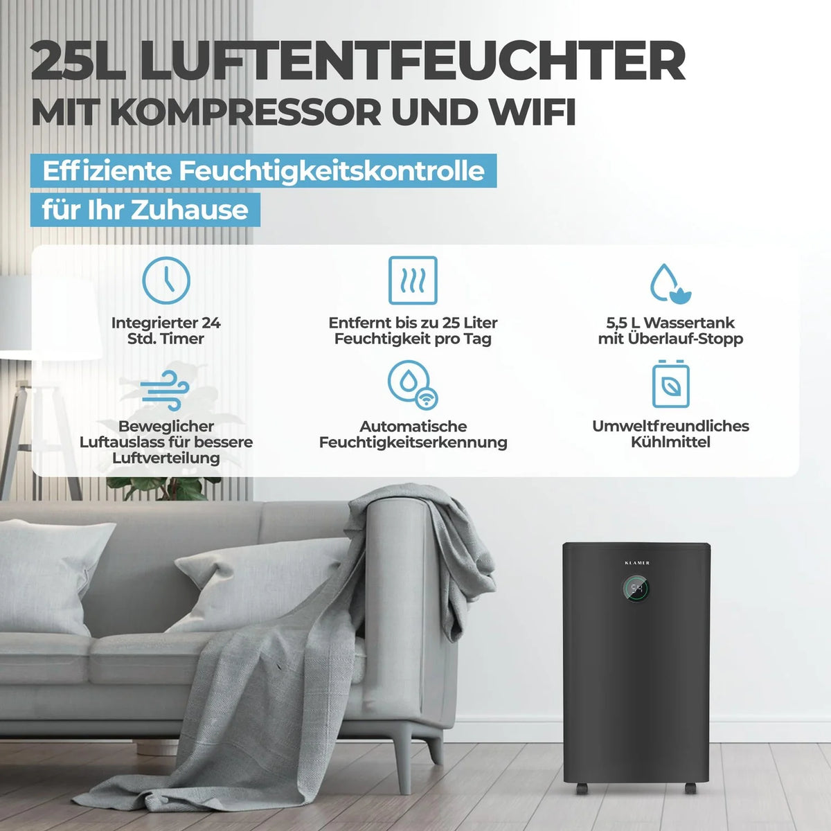 Luftentfeuchter (HEPA + Wifi)