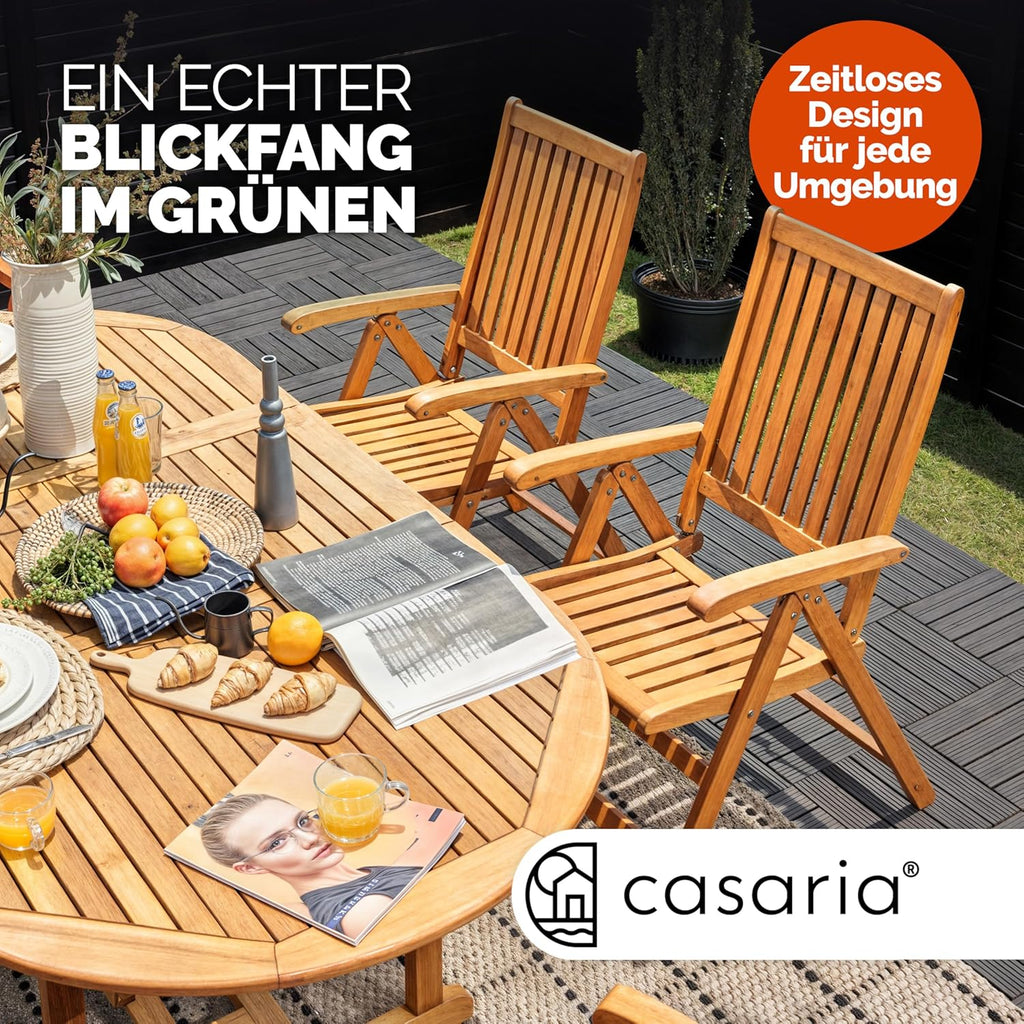Casaria® Gartentisch Wetterfest FSC®-Zertifiziert Holz 200x100cm 160kg Belastbarkeit Schirmständer Balkon Garten Terrasse Tisch Klapptisch Balkontisch Eukalyptus