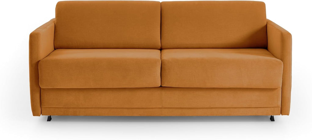 ATLANTIC home collection Schlafsofa Limone, hochwertig gepolstert, Safran, Dauerschläfer mit 140/200 Liegefläche, 193x93x90 cm (BxTxH)