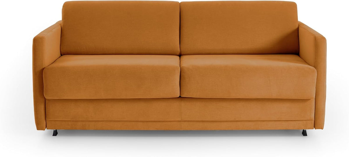 ATLANTIC home collection Schlafsofa Limone, hochwertig gepolstert, Safran, Dauerschläfer mit 140/200 Liegefläche, 193x93x90 cm (BxTxH)